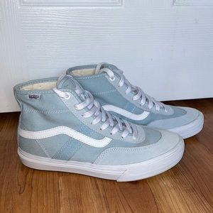 Baby blue high top vans